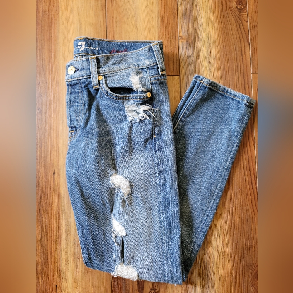 7 For All Mankind Josefina Skinny Boyfriend Jeans Size 23